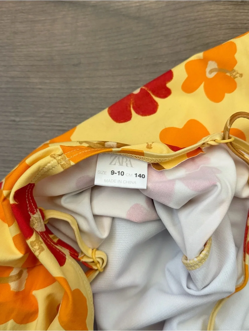 Zara Girl's Yellow Floral Print Guldor Surf Romper Swimsuit Size 9-10